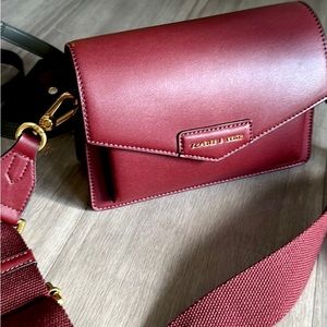 Charles Keith Burgundy Zaina Envelope Cross Body Bag